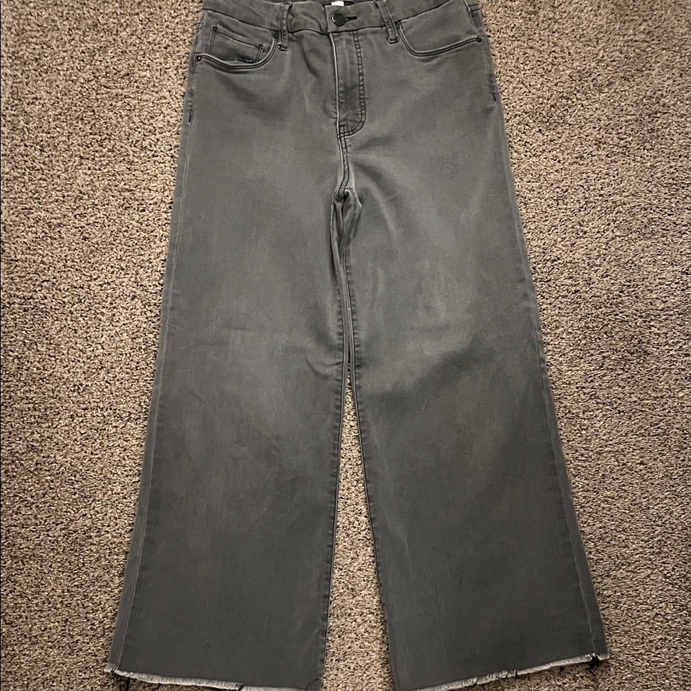 Kut High Rise Wide Leg Jean - Raw Hem